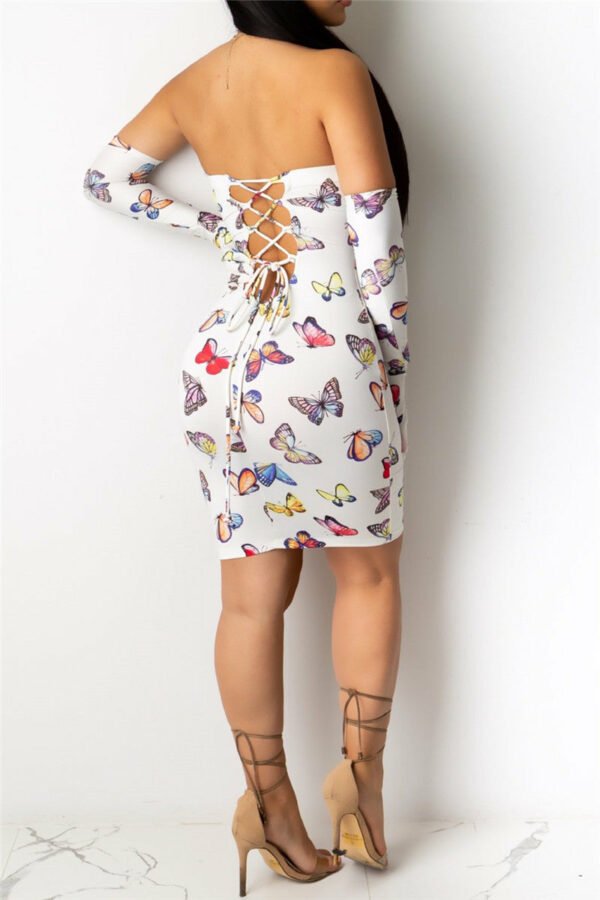 Butterfly Printed Bandage Dress